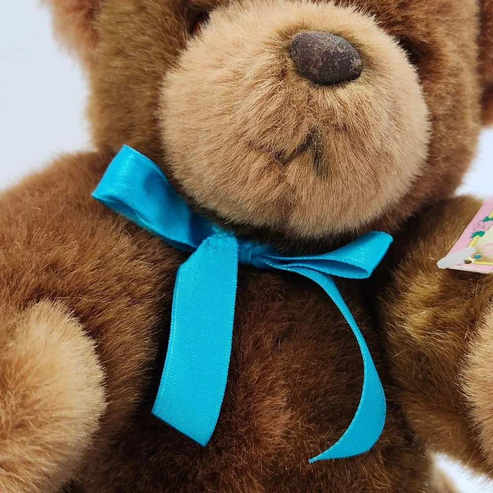 Applause Benedict‎ Teddy Bear 1986 Vintage 5912 Brown Jointed Plush Blue Ribbon